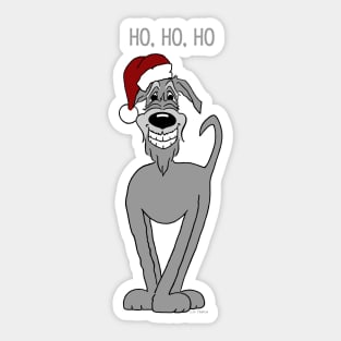 Irish Wolfhound Santa Claus Sticker